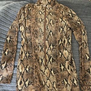 Midi Snake skin dress, with a zipper that goes down to the top of your stomach